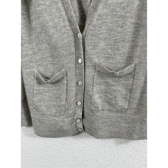 J.Crew Collection Cardigan Sweater Womens XS Gray Italian Cashmere V Neck C2377 - Picture 3 of 9